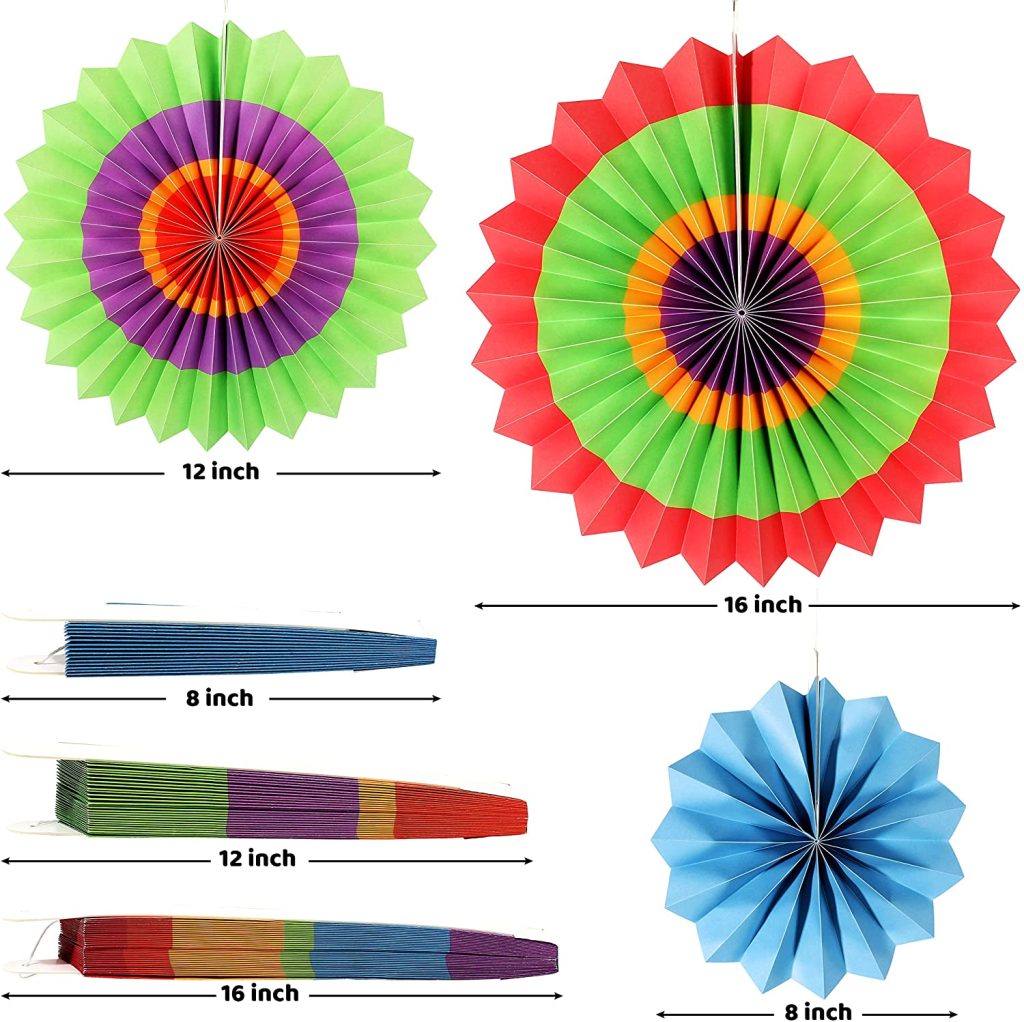 Cinco De Mayo Hanging Paper Fans Rosettes