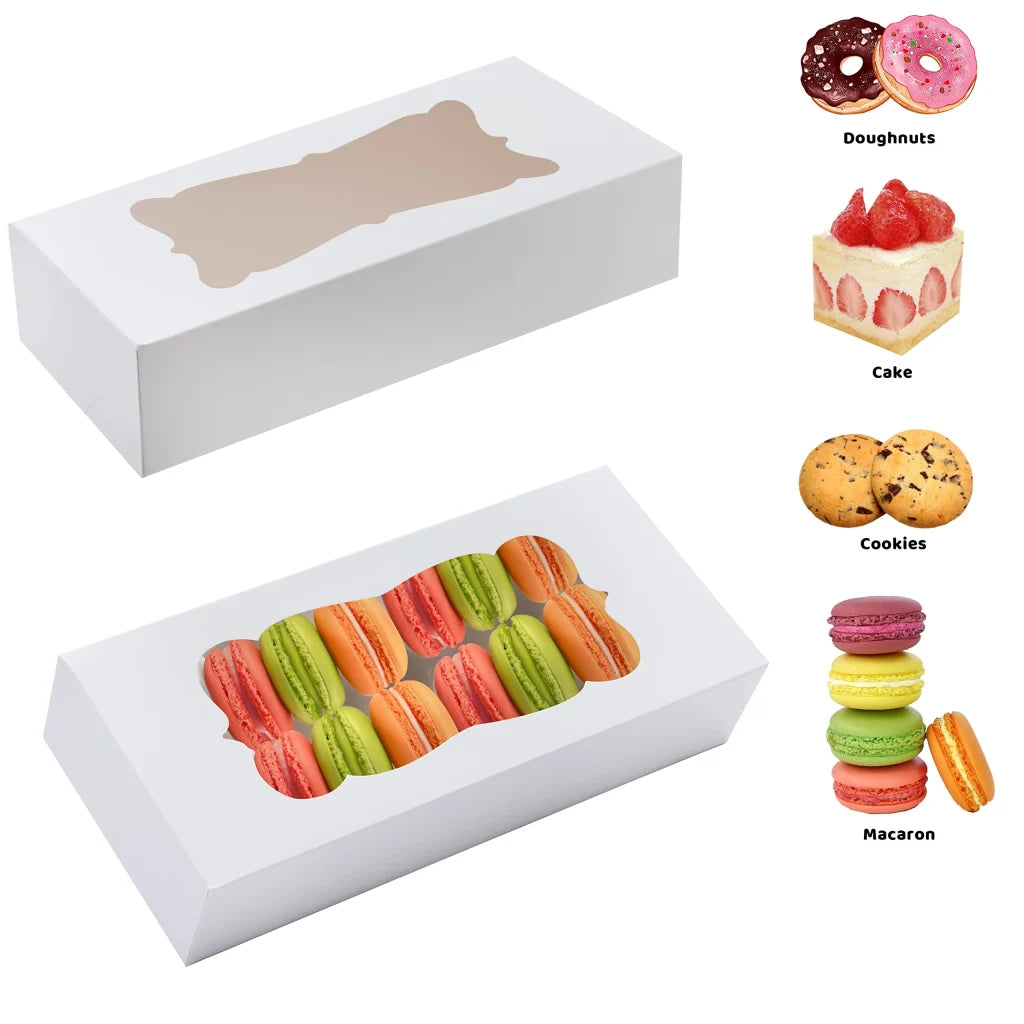 24pcs Christmas White Cookie Boxes with Window