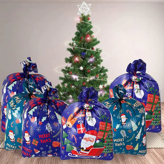 6pcs Christmas Giant Plastic Gift Bags