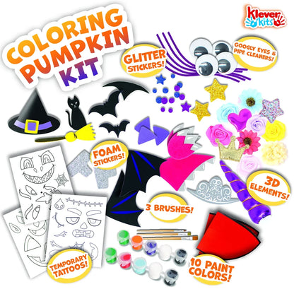 Kids DIY Halloween Arts and Craft Coloring Pumpkin Kit