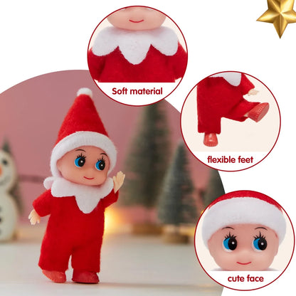 Christmas Red Tiny Soft Plush Elf Doll