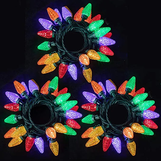 3×25 LED Warm White C9 Led Christmas String Lights