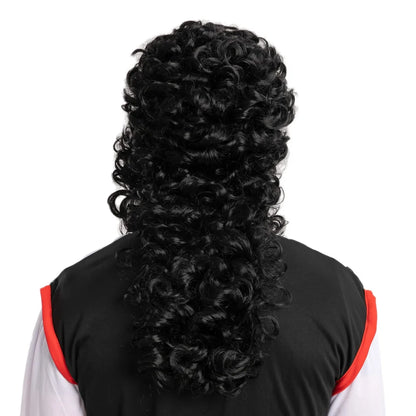 Mens Pirate Black Wig with Mustache