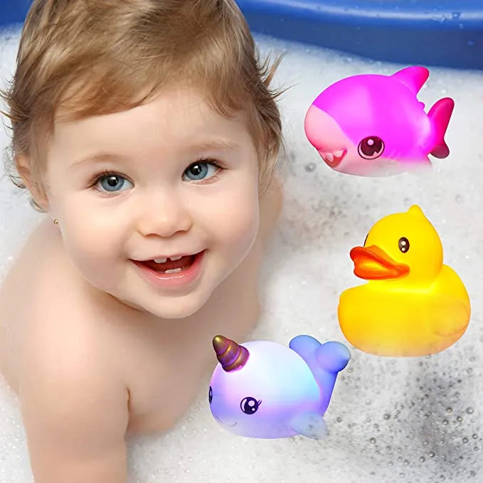 12pcs Light up Bath Toys 2.5in