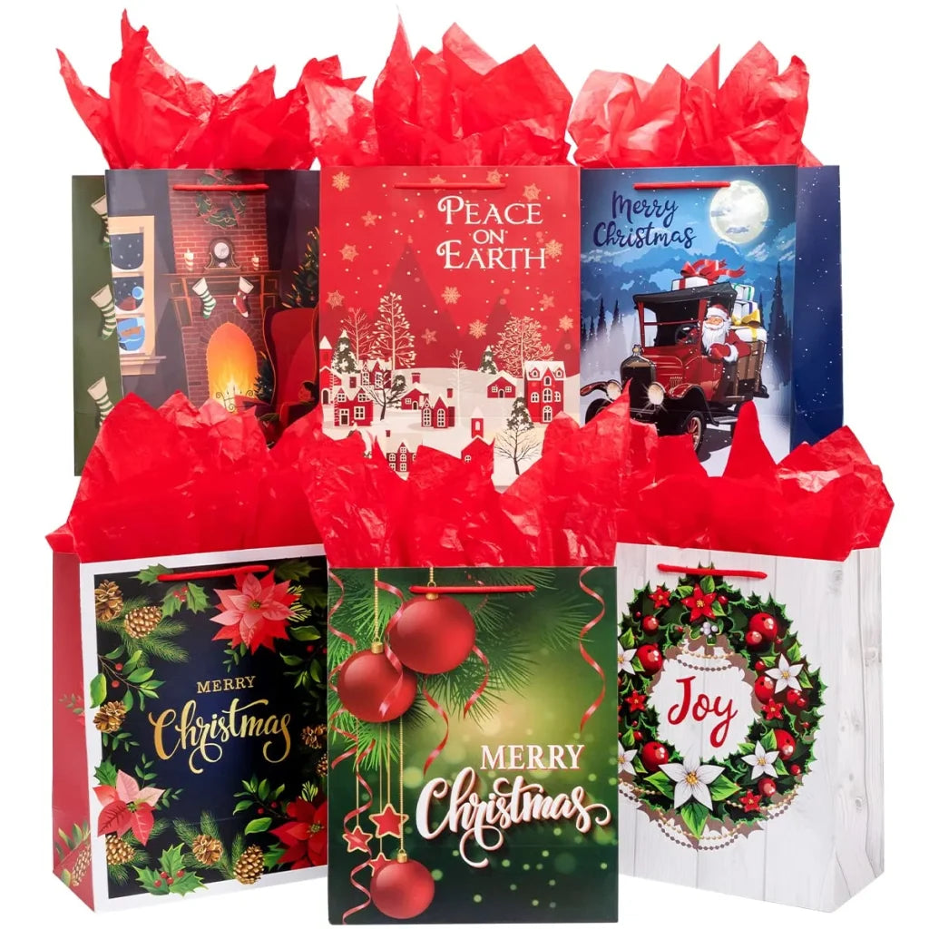 Christmas Goody Paper Bags, 18Pcs