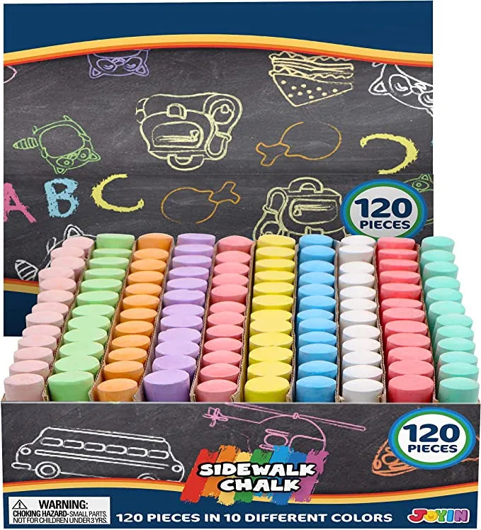 120pcs Jumbo Sidewalk Chalk Paint Washable