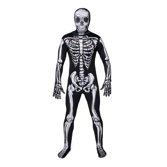 Men Realistic Skeleton Jumpsuit Costume