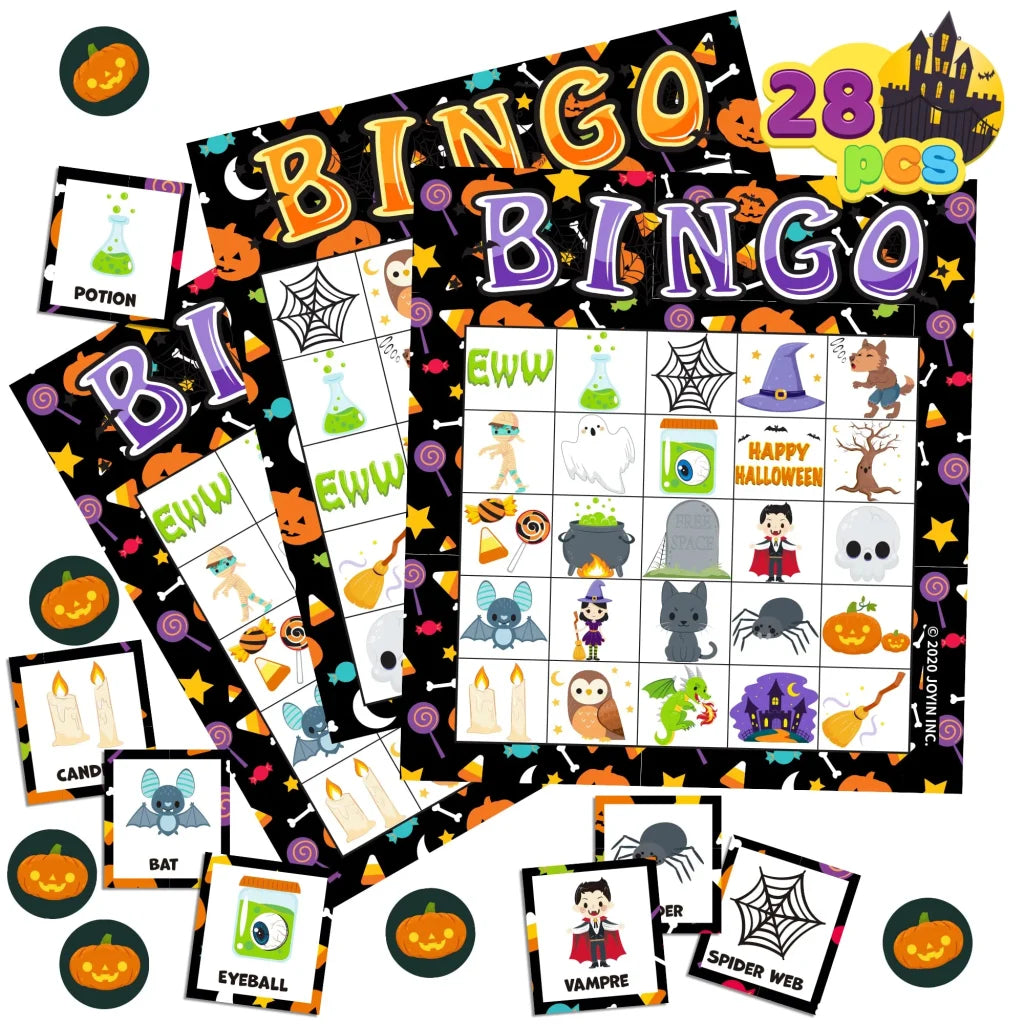 28pcs Halloween Bingo Card Game