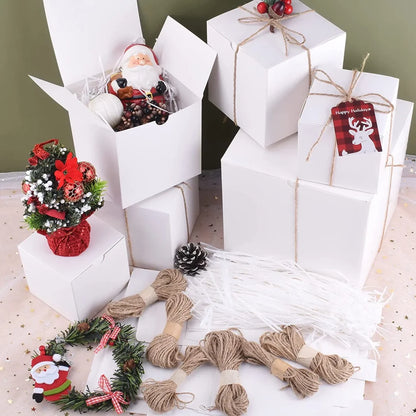 30pcs Christmas White Gift Boxes