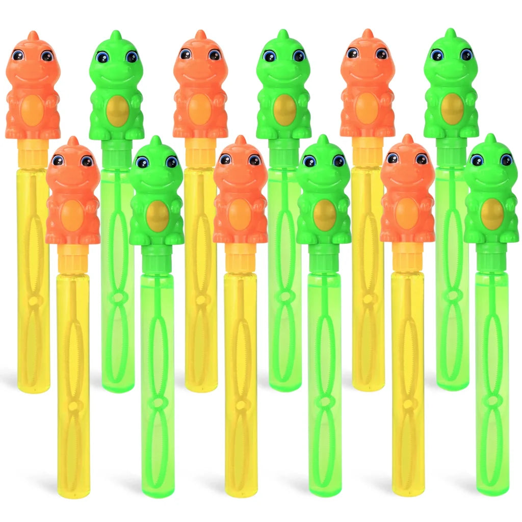 12Pcs Kids Bubble Wands Dinosaur 11in