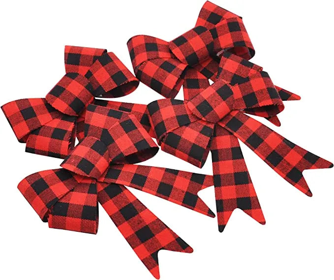 18Pcs Red Plaid Flannel