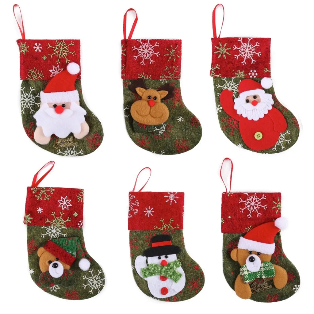 12pcs 3D Mini Christmas Stockings Decoration