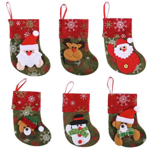 12pcs 3D Mini Christmas Stockings Decoration