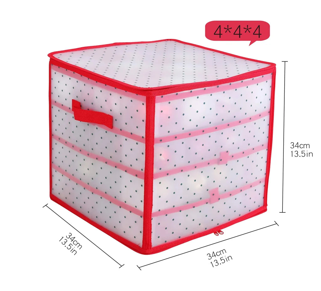 Red Plastic Ornament Storage Box