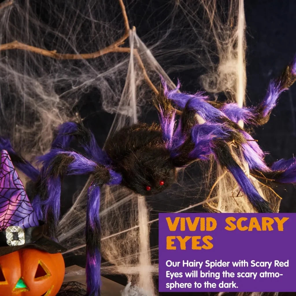 5pcs Halloween Giant Hairy Spiders