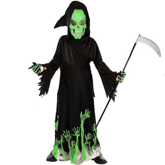 Kids Glow in the Dark Grim Reaper Halloween Costume