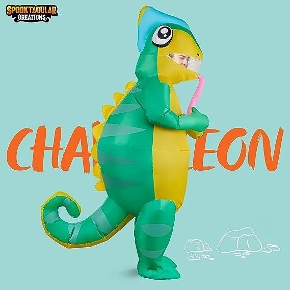 Full Body Light-up Chameleon Inflatable Costume