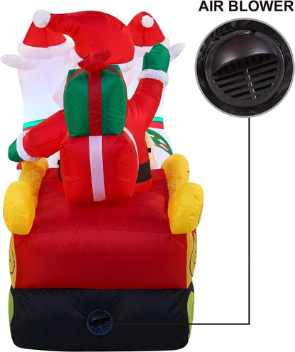 6ft LED Santa on Llama Sleigh Inflatable