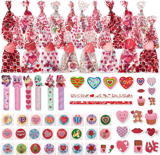 28pcs Kids Valentines Cards with Stationery Set-Classroom Exchange Gift