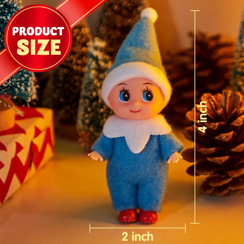 Christmas Soft Plush Blue Elf Doll for Christmas Decor