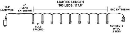 360 LED Christmas String Lights 117.8ft