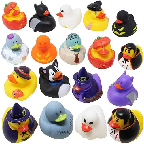 18Pcs Halloween Assorted Rubber Duck Toy