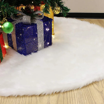 Faux Fur Christmas Tree Skirt Decoration 48in