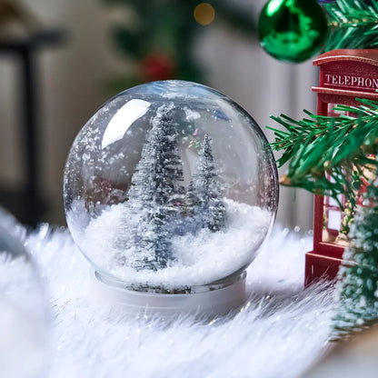 2Pcs DIY 4in (10cm) Christmas Plastic Snow Globe