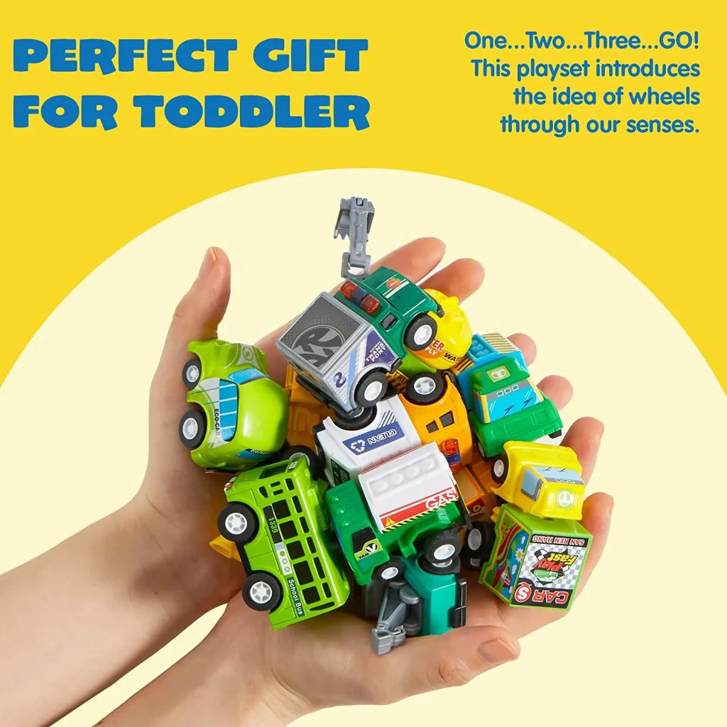 25pcs Pull Back Toy Cars and Trucks Vehicles Set