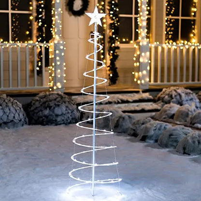 100-Count LED Pre-Lit Christmas Spiral Tree Yard Light 5ft