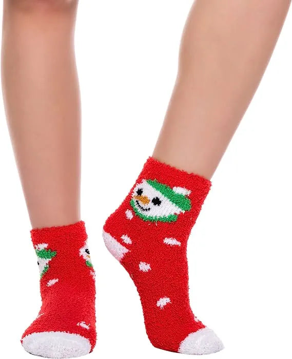 6pcs Christmas Fuzzy Socks