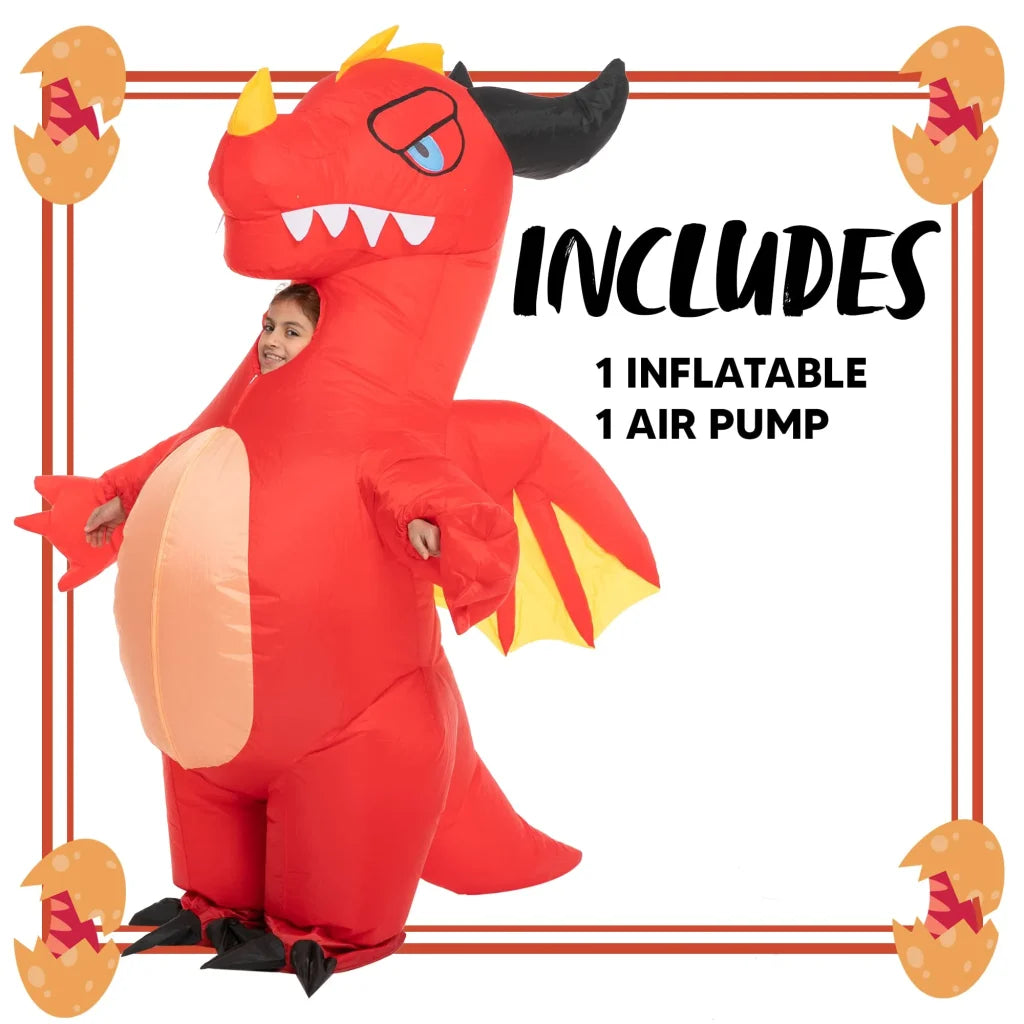 Kids Inflatable Red Dragon Halloween Costume