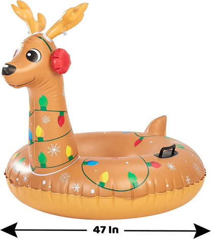 47in Reindeer Heavy Duty Inflatable Snow Tube