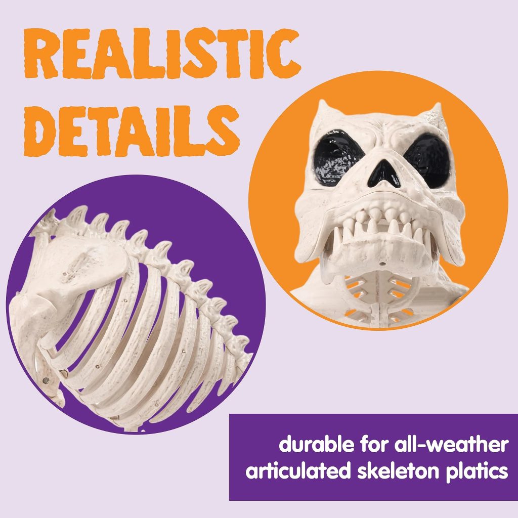 16in Halloween Poseable Puppy Skeleton