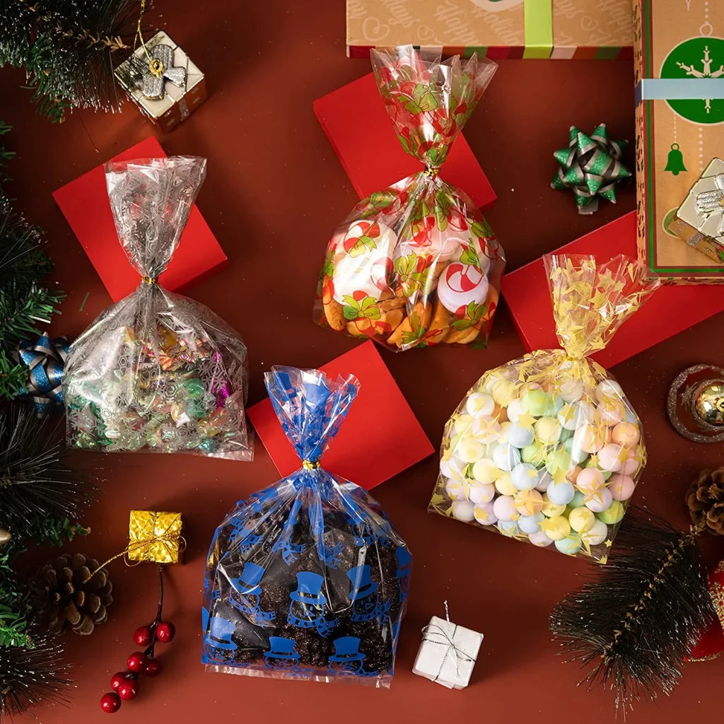 144pcs Christmas Cellophane Goodie Bags