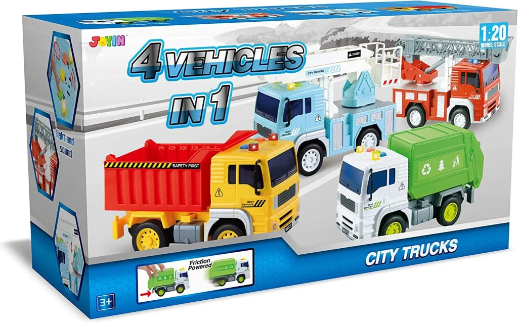 4pcs City Trucks Play Vehicles Toy Set