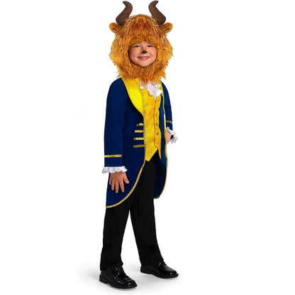 Blue Prince Charming Outfit with Beast Hood for Kids