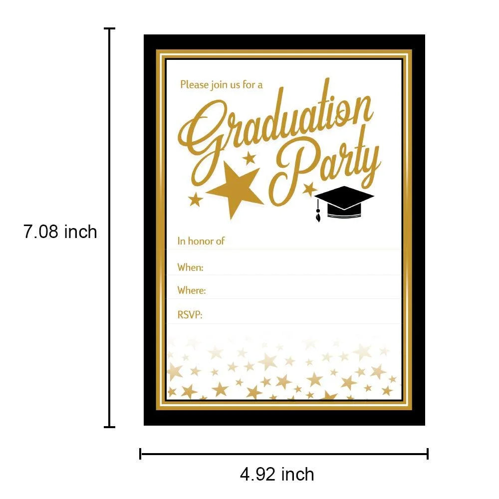 Graduation Cards with Envelopes and 1 Box, 72 Pcs