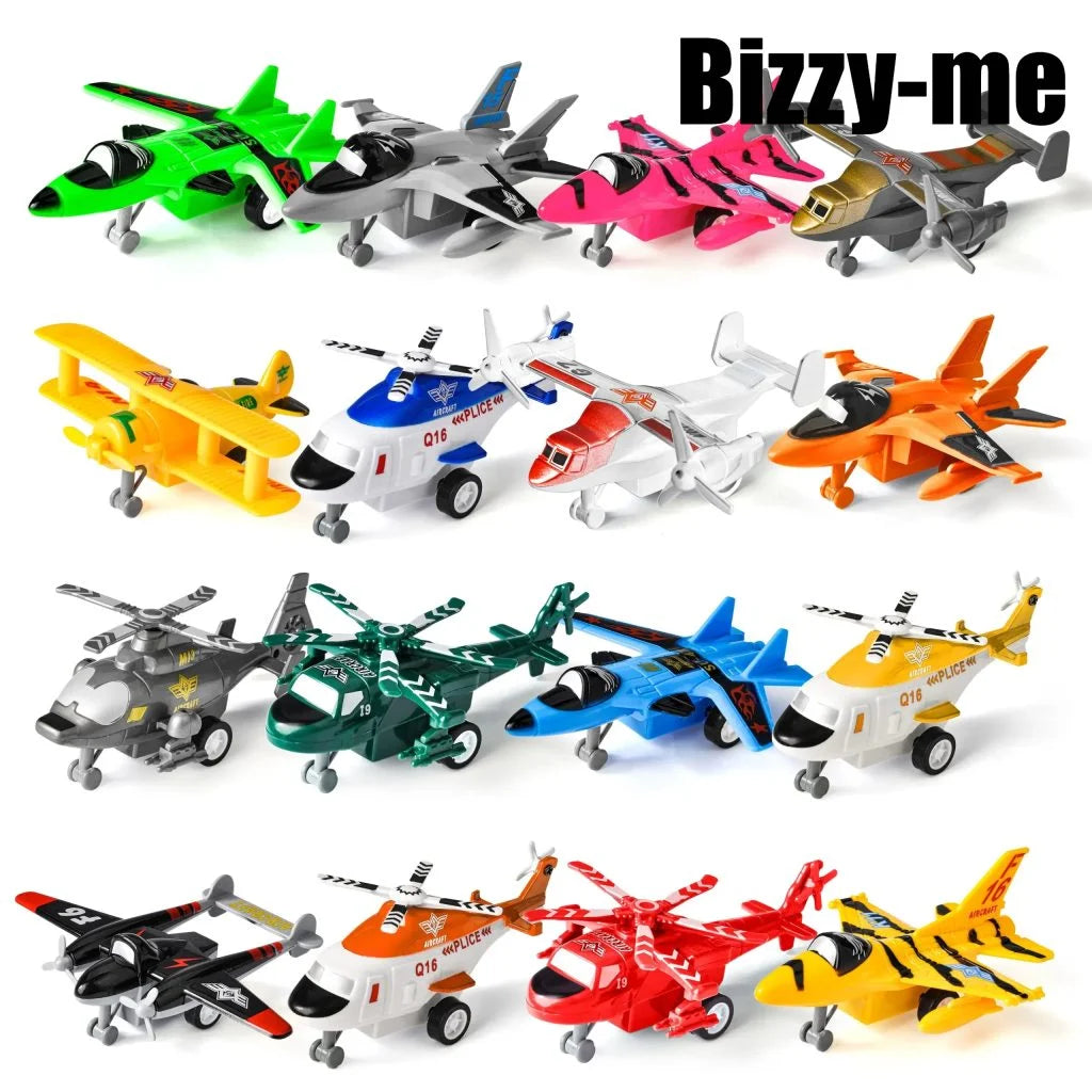 Bizzy-me 16pcs Pull Back Airplane Toy 4.5in