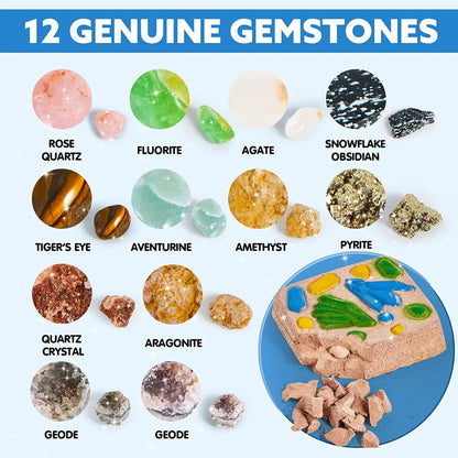 30pcs Fossil and Gemstone Mining Kit