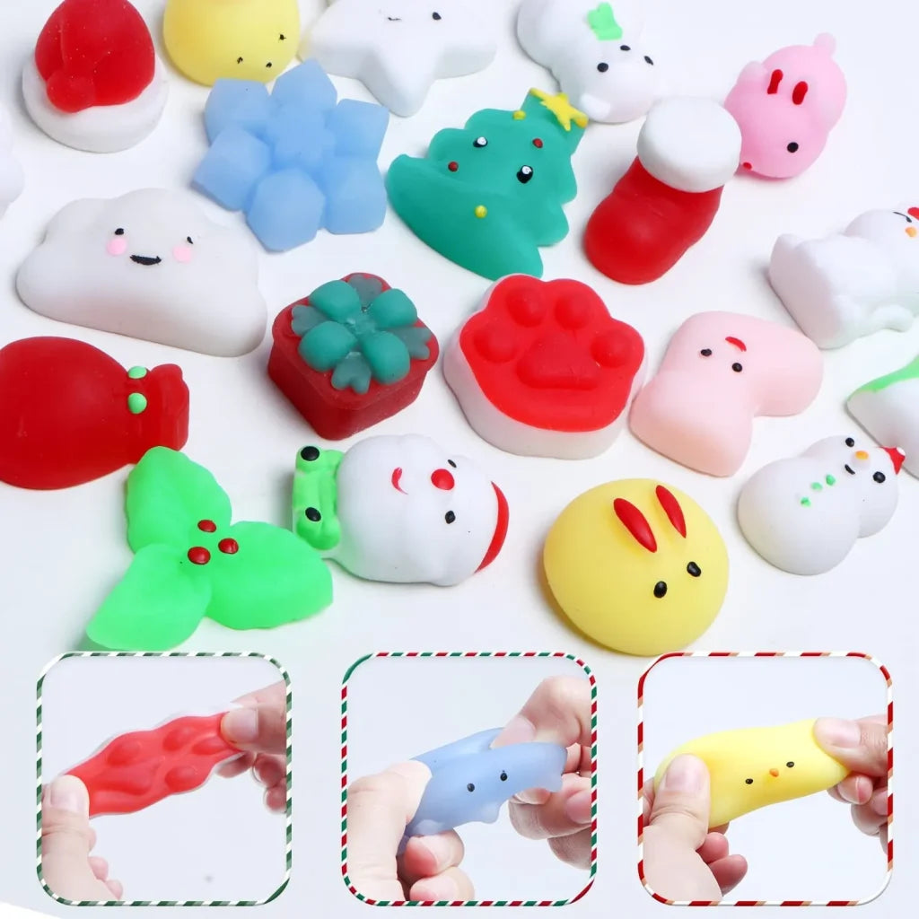 24Pcs Soft and Yielding Toys with Christmas Advent Calendar