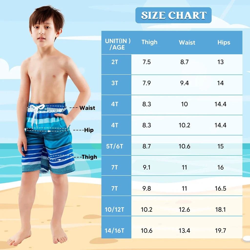 Boys Quick Dry Drawstring Swimming Trunks -1416