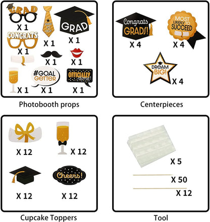 Cupcake Topper + Photobooth Props + Center Pieces, 70 pcs