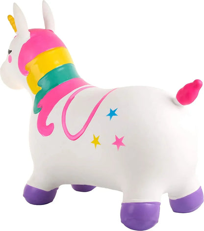 White Unicorn Bouncy Horse Hopper