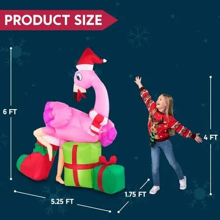 6ft LED Christmas Flamingo Inflatable