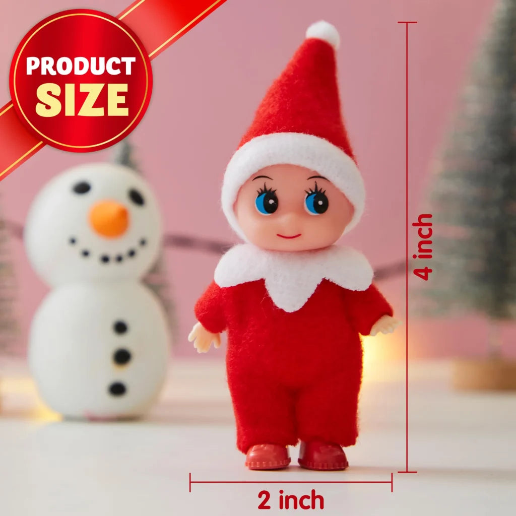 Christmas Red Tiny Soft Plush Elf Doll