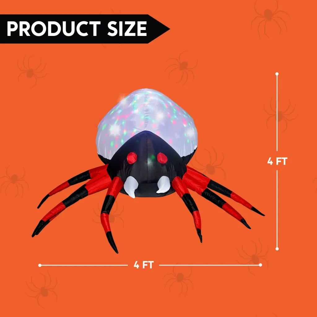 4ft Inflatable LED Projection Kaleidoscope Spider