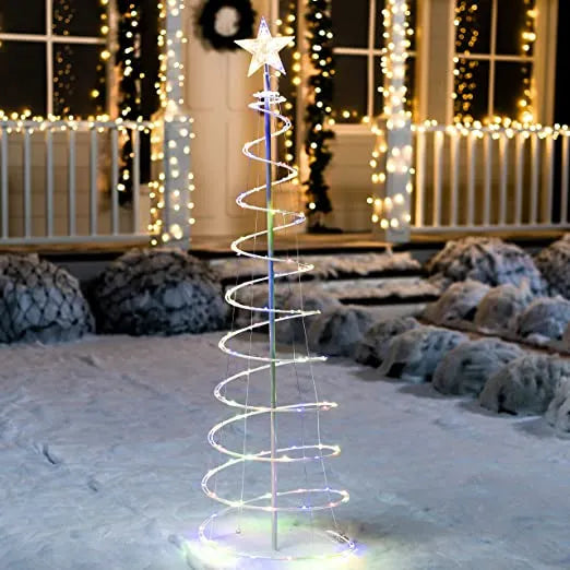 100-Count LED Pre-Lit Christmas Spiral Tree Yard Light 5ft