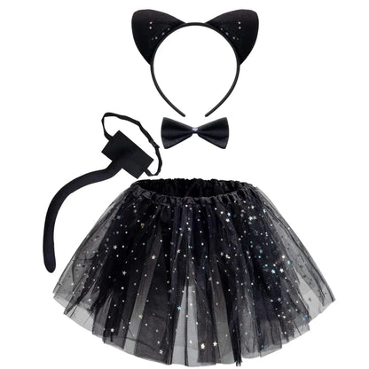 Child Cat Accessories Set with Tutu, Ears and Tail