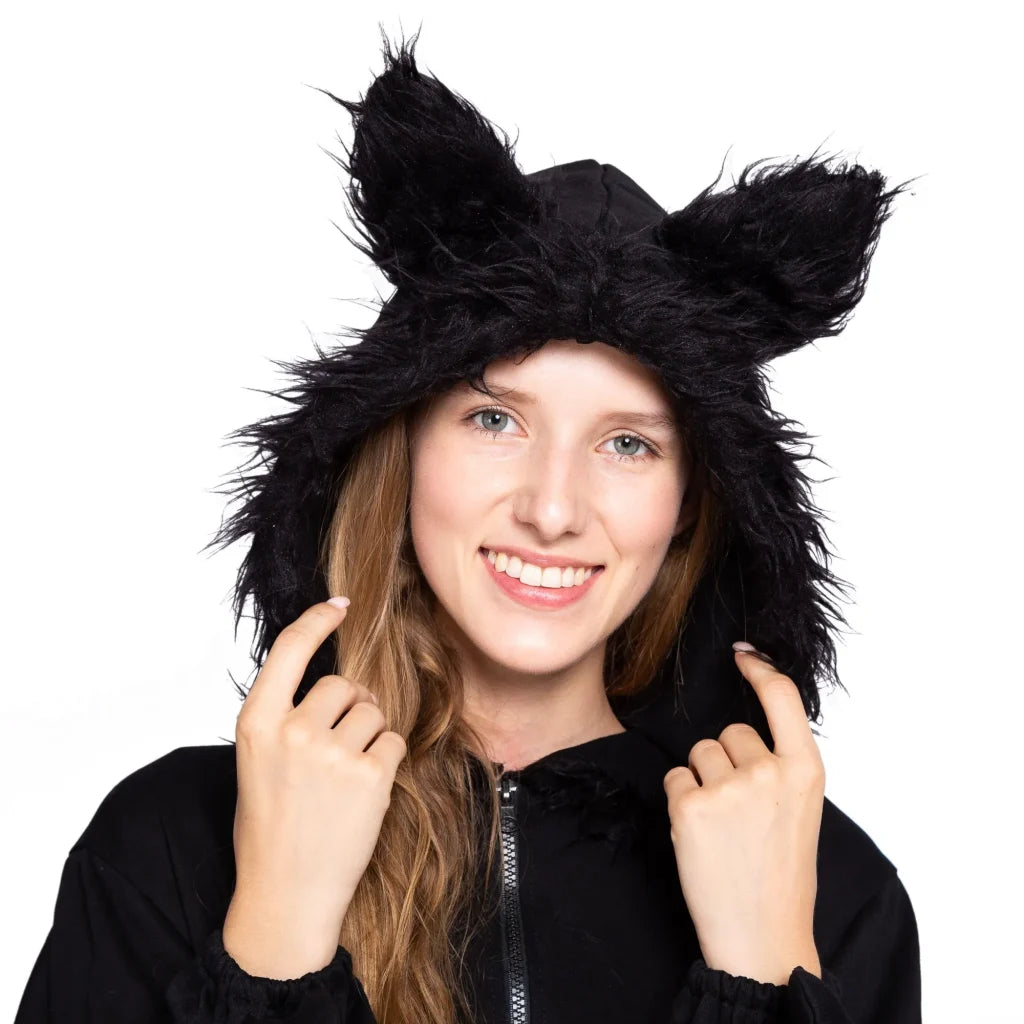 Woman Bat Halloween Costume with Zip Hoodie